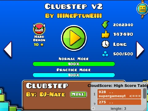 Geometry Dash Clubstep v Hacked