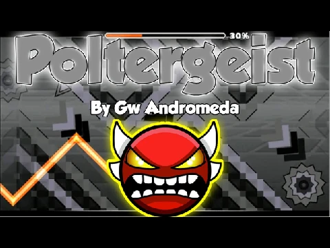 Geometry Dash Poltergeist Insane Demon gameplay with NK Poltergeist track