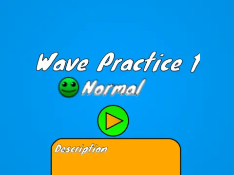 Geometry Dash Wave Practice v level editor interface and gameplay