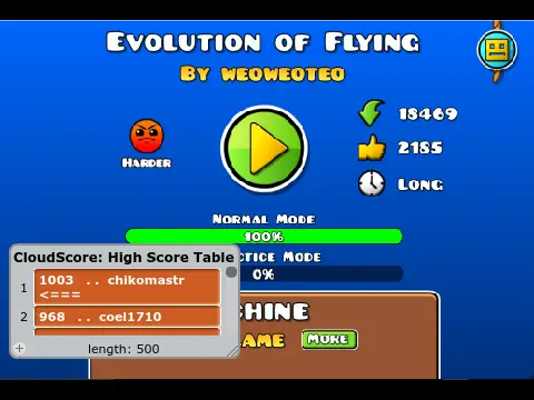 Evolution of Flying Geometry Dash