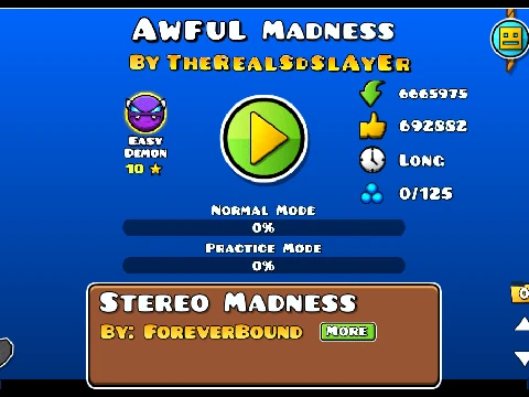 Geometry Dash Awful Madness By SDslayer