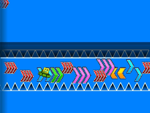 Play Geometry Dash Plane Challenge online, a hard fan-made level with ship mode